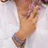 Lilas | Argent sterling .925 | Collier fermoir infini en verre luciole